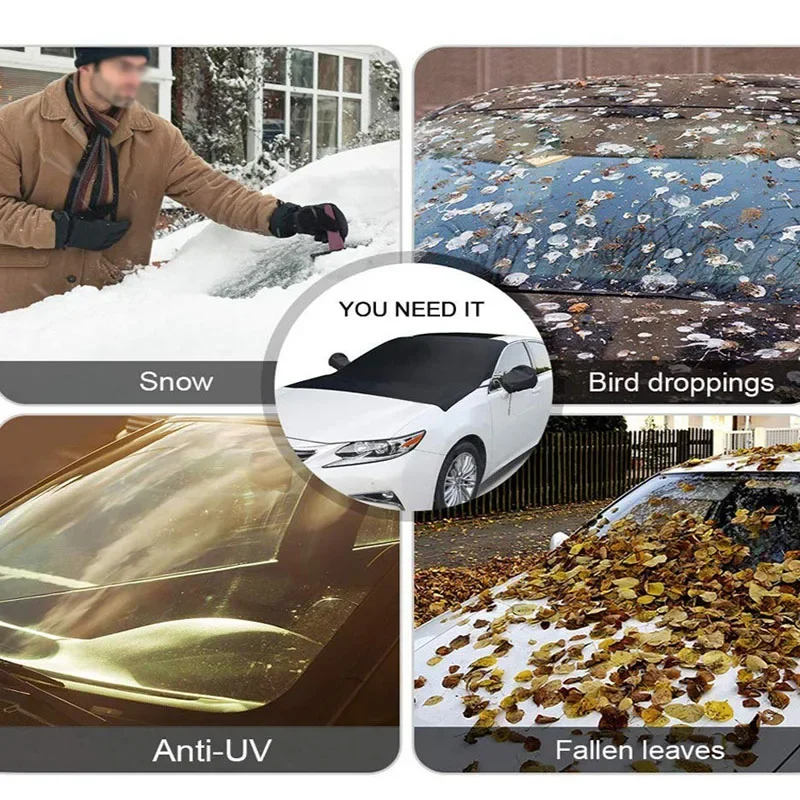 Carsnow cover front coverforMustang mach-E snowprotection heat insulation shade Sunscreen wind  Frost prevention car accessories