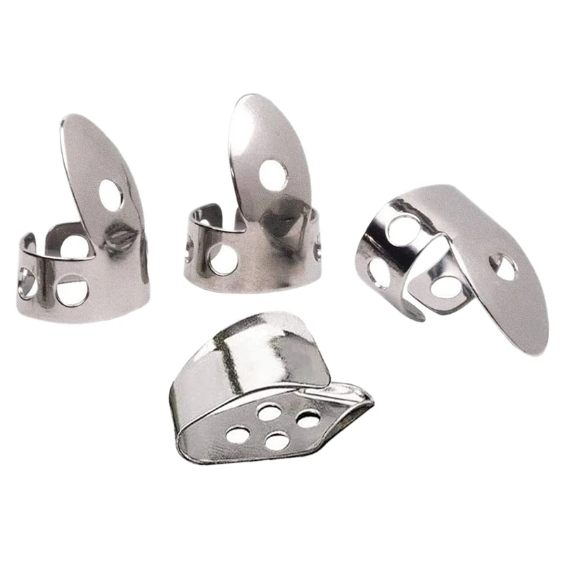 Piezas de Metal para guitarra acústica, púas de acero inoxidable para ukelele, Banjo, 4 unidades