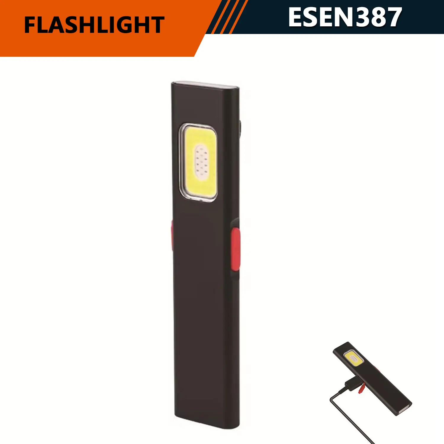

500LM Portable Mini Flashlight, Magnetic With Clip, 450mAh Rechargeable Built-in Battery Flashlight, Waterproof, For Car Repair