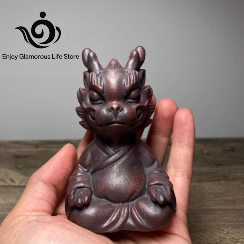 

Yixing purple sand dragon fairy decoration meditating dragon Zen tea play tea set home decoration Zen red clay Dahongpao tea pet
