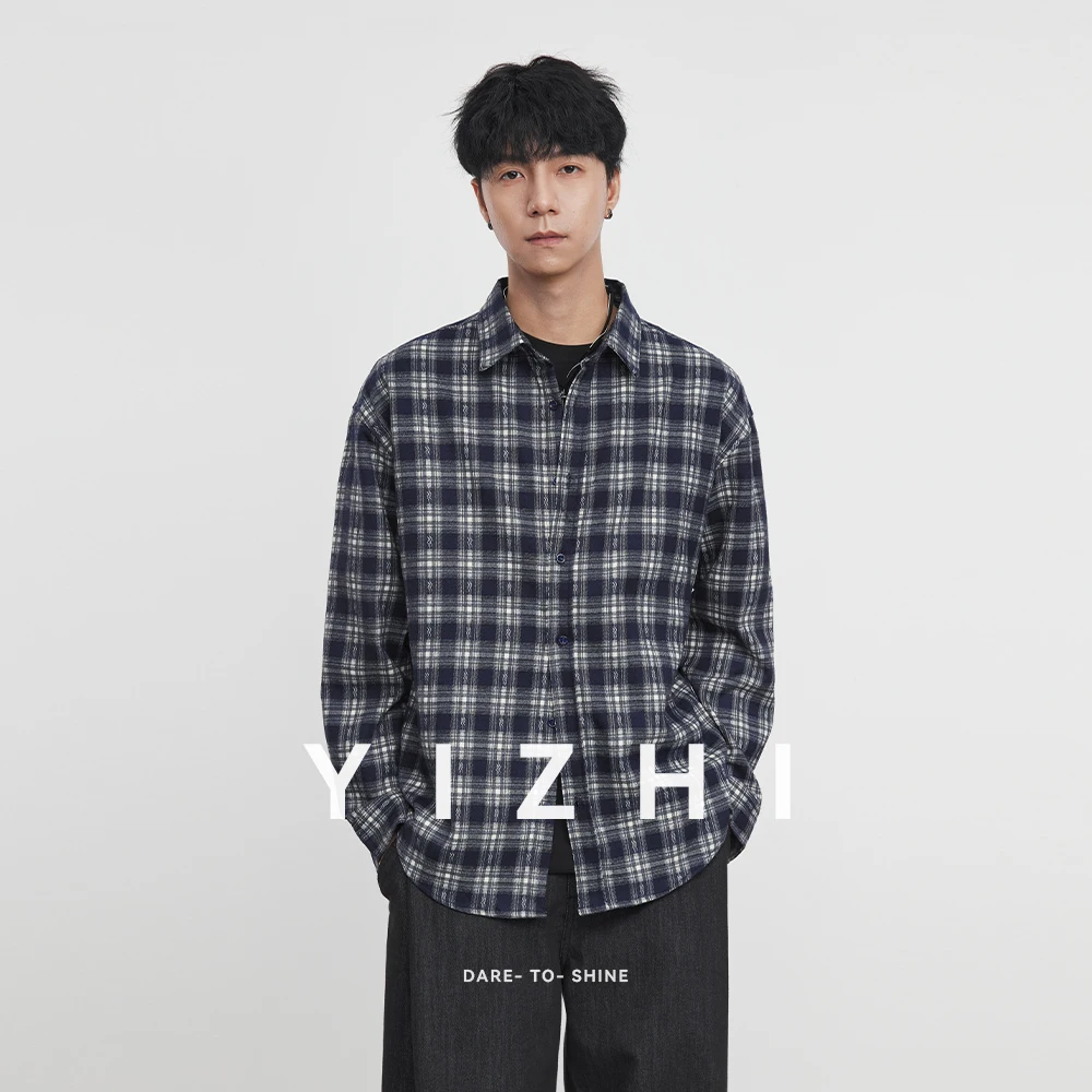Fashion Men's Plaid Shirt 2025 Autumn and Winter New Loose Casual Commuter City Long Sleeve Shirt Men's Casual Tops Jacket