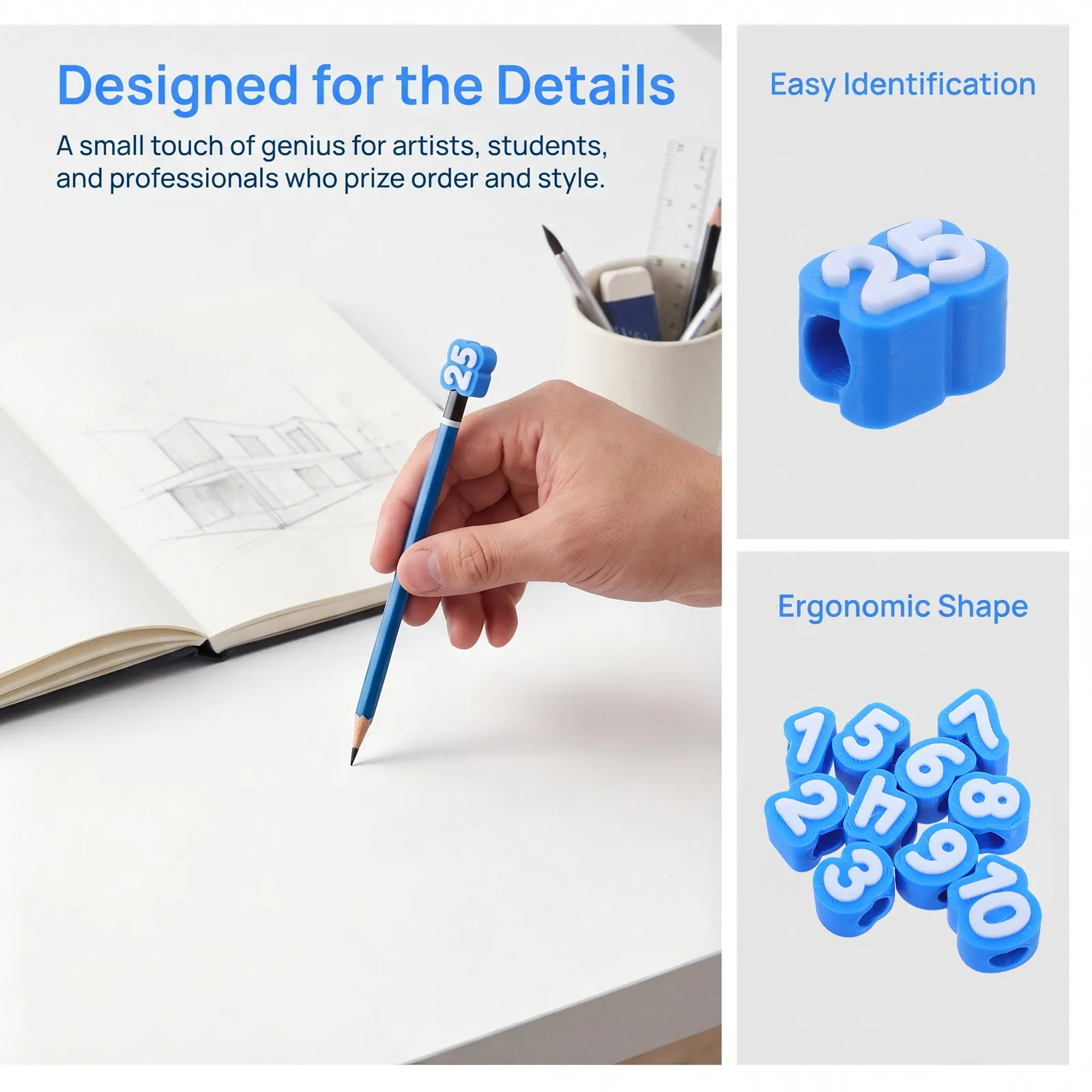 30Pcs Numbered 1-30 Reusable School Supply Labels Teacher Student Pencil Management Classroom Organization