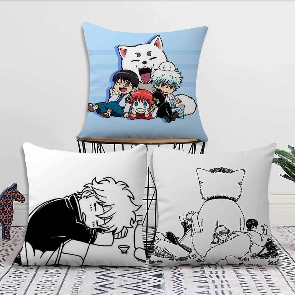 Anime GinTama Pillow Case Sofa living Printing Decoration Room Home Office Coffee Shop Car Nordic Simplicity Cover