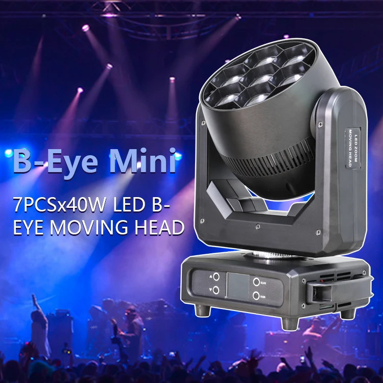 KLKlighting wash light dmx control 7PCS*40W bee eye moving head Rainbow Effect led stage light for Wedding Dj Party club