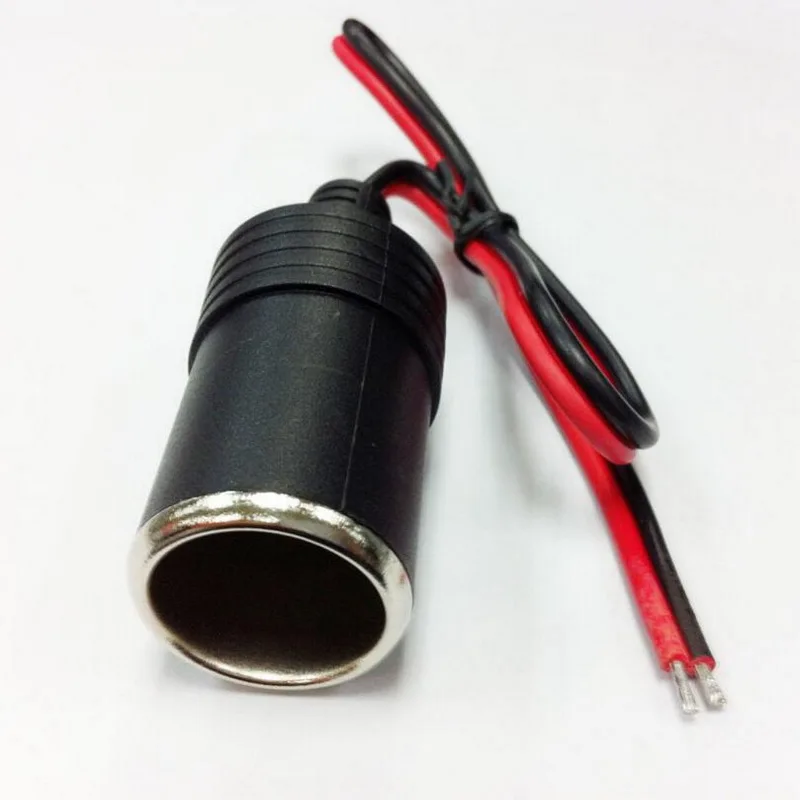 Car Cigarette Lighter Female Adapter - 30cm Cable 12-24V 2A 10W 5V Output Easy Installation Black
