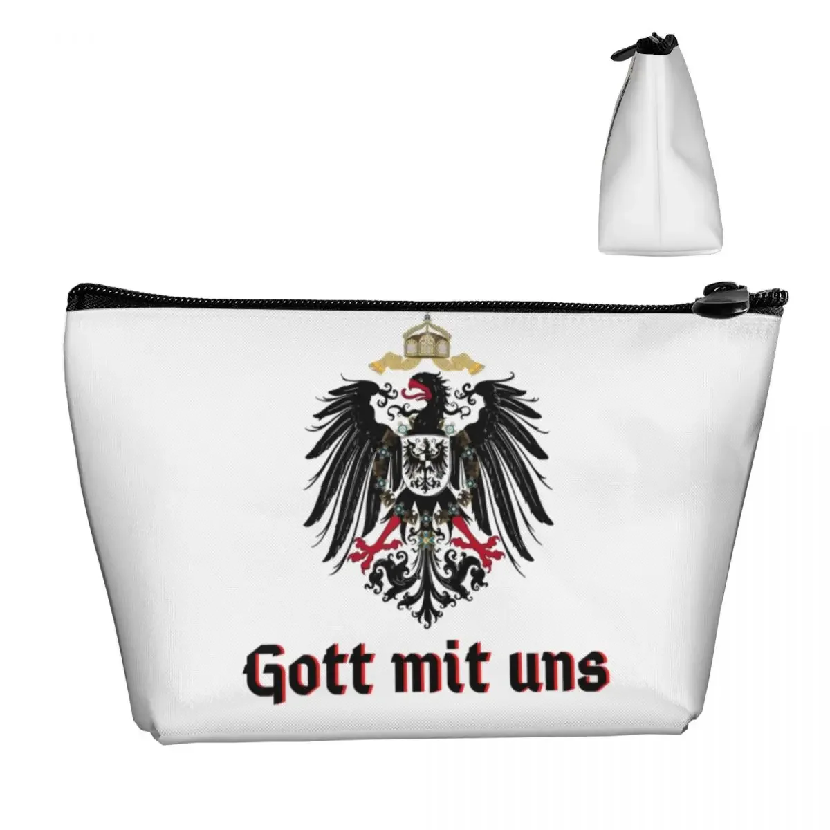 God With Us Cosmetic Bag Women Large Capacity Coat Of Arms Of The German Empire Flag Makeup Case Beauty Storage Toiletry Bags