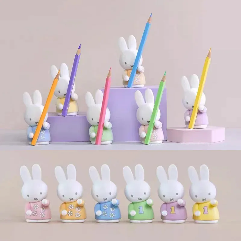 Miffy Caixa Surpresa de Figuras, Organizador de Mesa, Porta-Canetas, Suporte para Joias e Anéis, Boneco de Ação de Coelho Kawaii, Presente