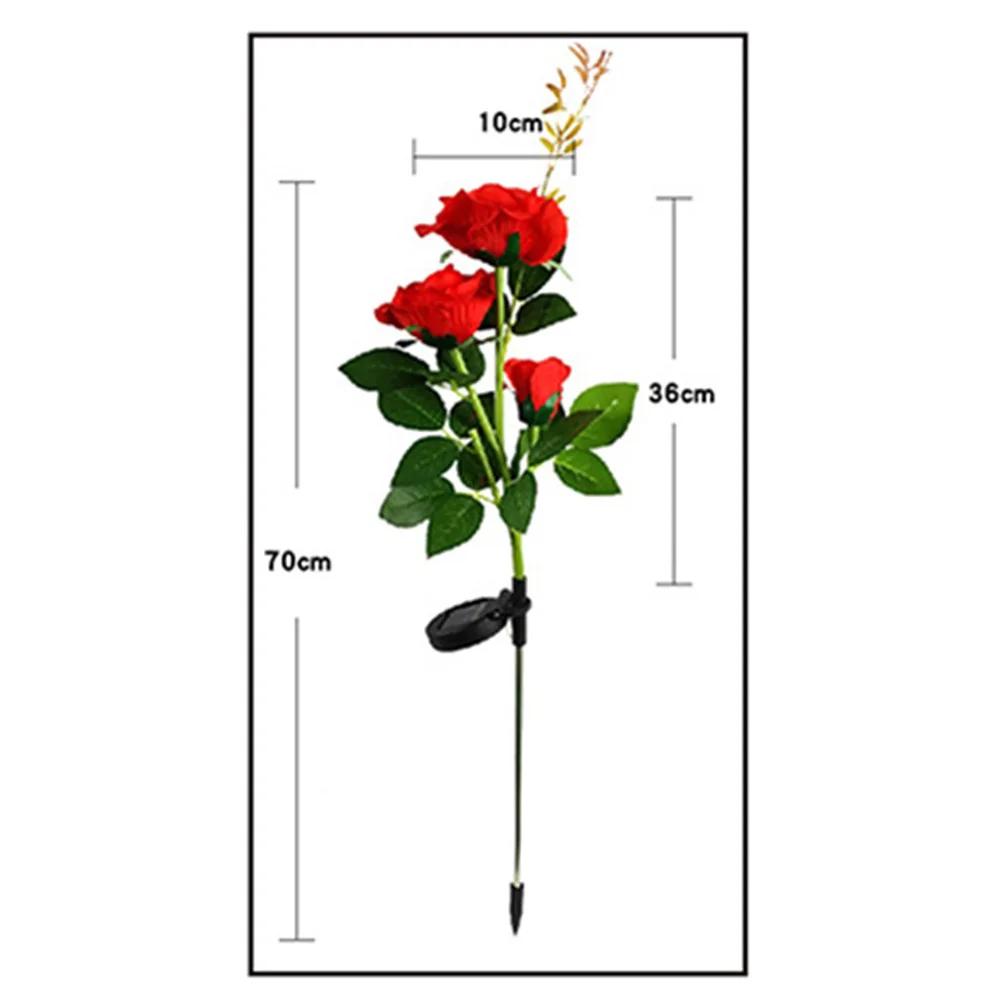 Led Solar Rose Flower Outdoor Garden Lights White Warm Light, Waterproof Stainless Steel Landscape Lamp For Yard Pathway