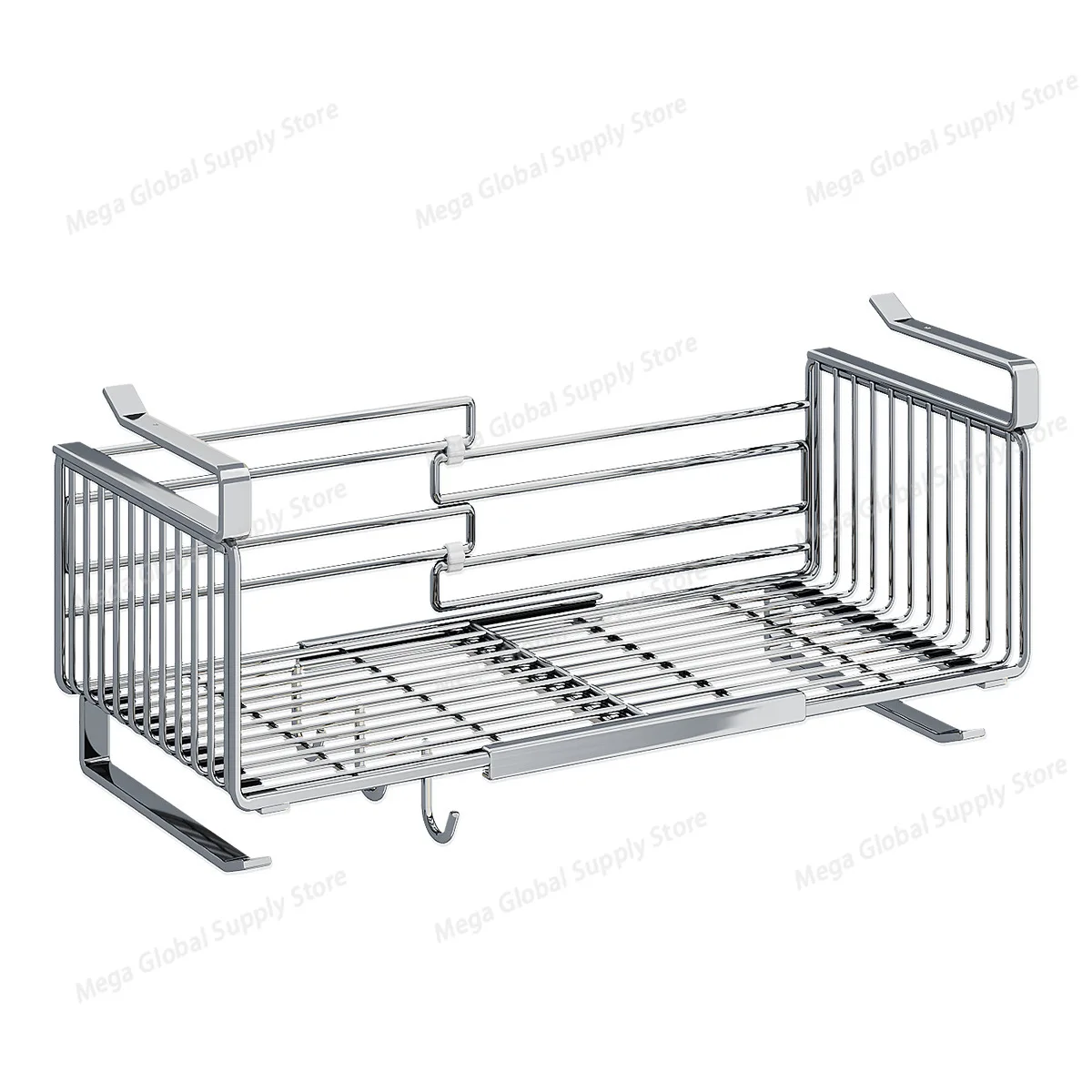 

Bathroom Multi-purpose Cabinet Under Shelves Kitchen Stainless Steel Retractable Hanging Basket Storage Organization Accessories