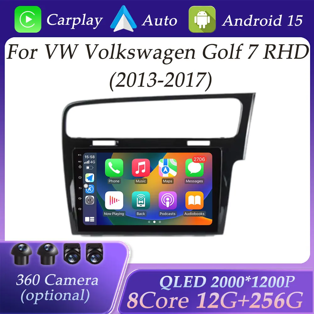 

Car Radio Video Multimedia Player for VW Volkswagen Golf 7 RHD 2013 - 2017 GPS Navi DSP Stereo Carplay QLED Screen Split Screen