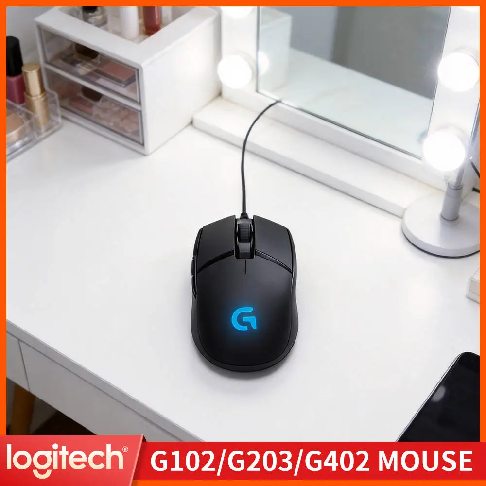 Logitech G402 Hyperion Fury Wired Mouse 500+ IPS Tracking 4 DPI Levels Anti-Slip Grips for Laptop and Desktop Gaming