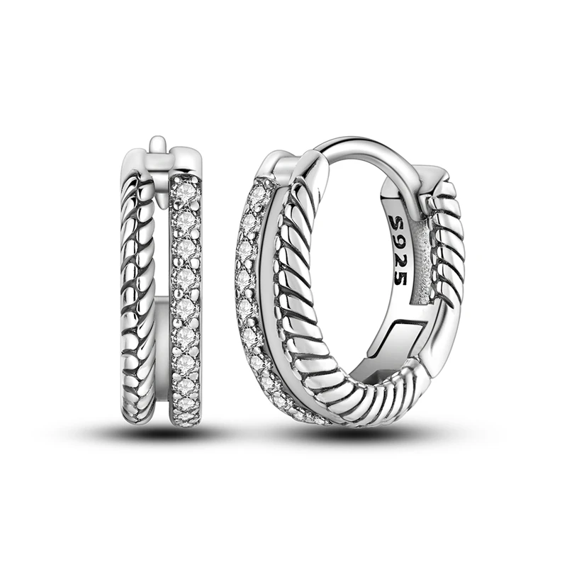 925 Sterling Silver Earrings Women Snake Pattern Hoop Earring For Anniversary Wedding Jewelry Gifts