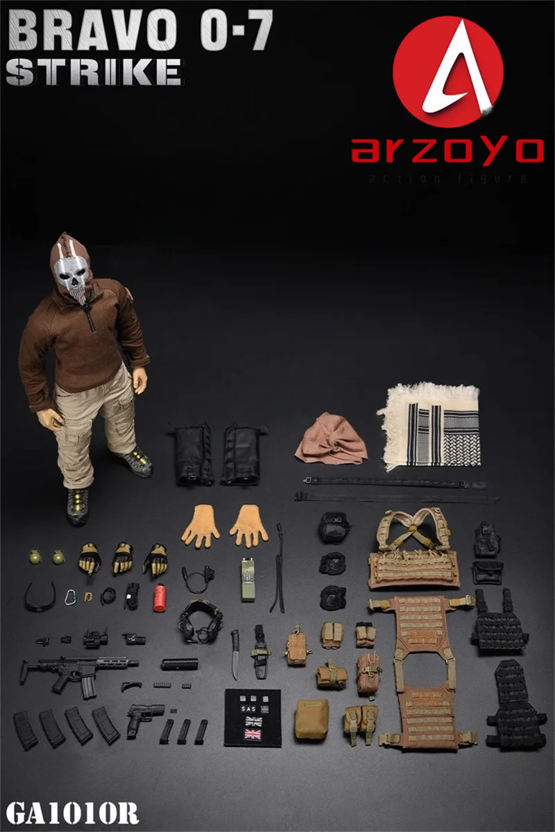 EASY&SIMPLE 1/6 BRAVO 0-7 SAS Maska Czaszki w Skali 1/6, Strój Bojowy Ducha, Pełny Zestaw dla Figurki Akcji 12-calowej, Model Kolekcjonerski