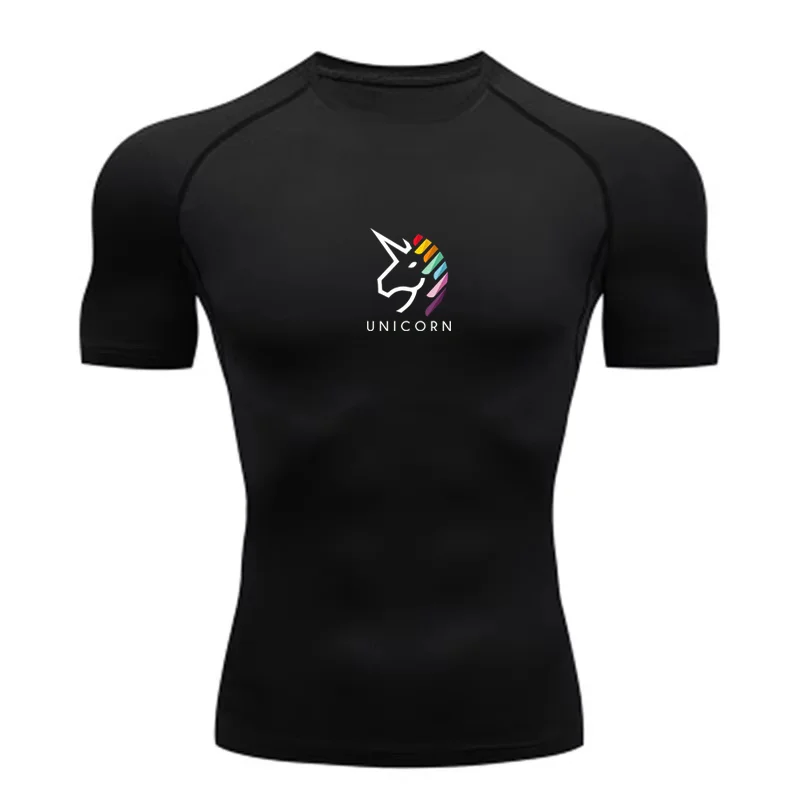 Workout Running for Men's Fitness Quick Dry Base Layer Compression Fashion Short Sleeve Athletic Gym Harajuku Jogging T-shirt