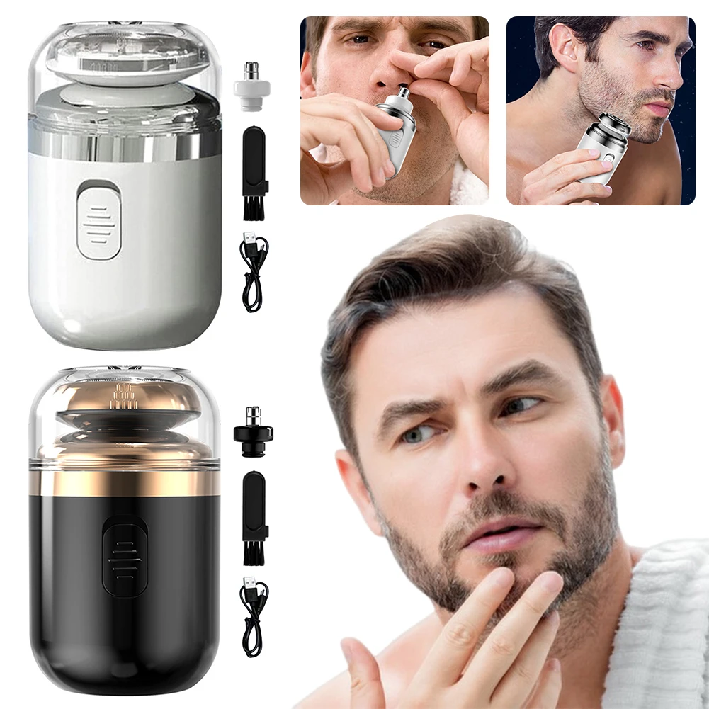 

Portable 2in1 Mini Capsule Electric Shaver Double Head Men's Replace Waterproof Razors Usb Beard Razor For Travel Outdoor Gift