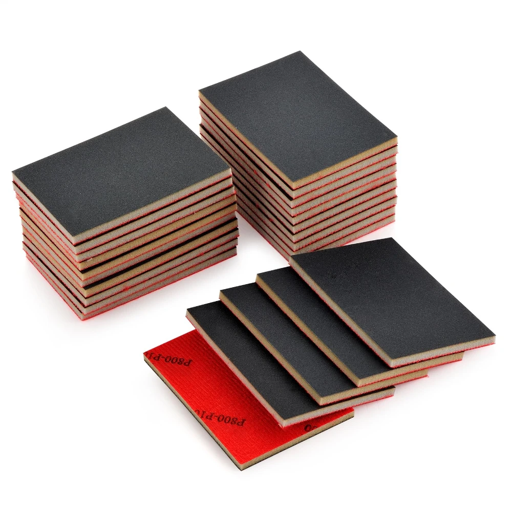20PCS Sanding Sponge Set 800-1000 Grit Soft Foam Hand Sander Block 3x4 Inch Wet Dry Sandpaper Ultra Fine Sandpaper Sponge