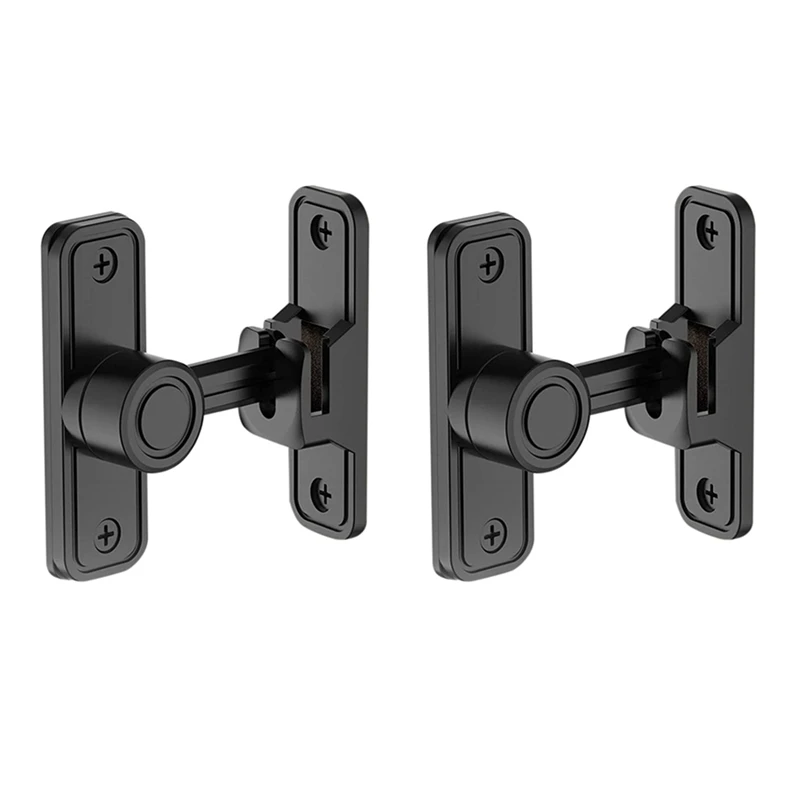 

2X Heavy Duty Gate Latches 90 Degree Right Angle Barn Door Lock Anti-Theft Sliding Door Lock Latch For Garden Black