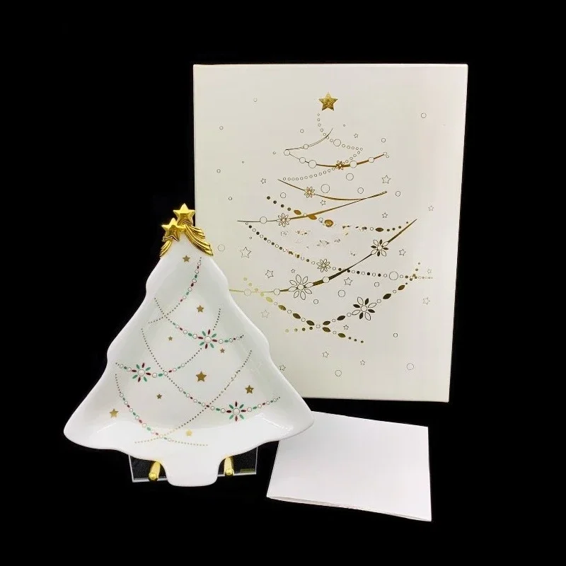 

Meteor Christmas Tree White Porcelain Ornament Plate Creative Home Mikimoto Limited Peripheral Gifts