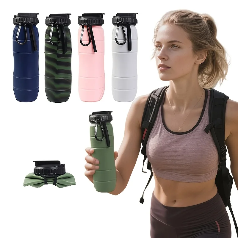 

Силиконовая складная чашка для воды 650 мл, портативная чашка для воды для занятий спортом на открытом воздухе, унисекс, для фитнеса, пешего туризма, велоспорта, кемпинга, удобная чашка для напитков