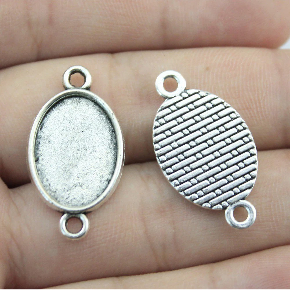 WYSIWYG 10 sztuk 18x25mm 13x18mm wewnętrzna rozmiar w stylu Vintage antyczny brąz antyczne srebro kolor podstawa z kameą i kaboszonem ustawienie złącze — zdjęcie 3