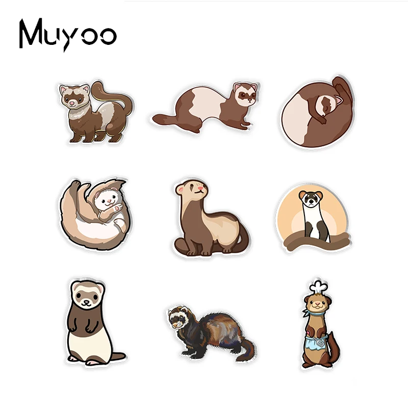 2023 New Arrival FashionFerret Cute Fun Pet Animal Handcraft Epoxy Acrylic Resin Lapel Pins Badge Pin