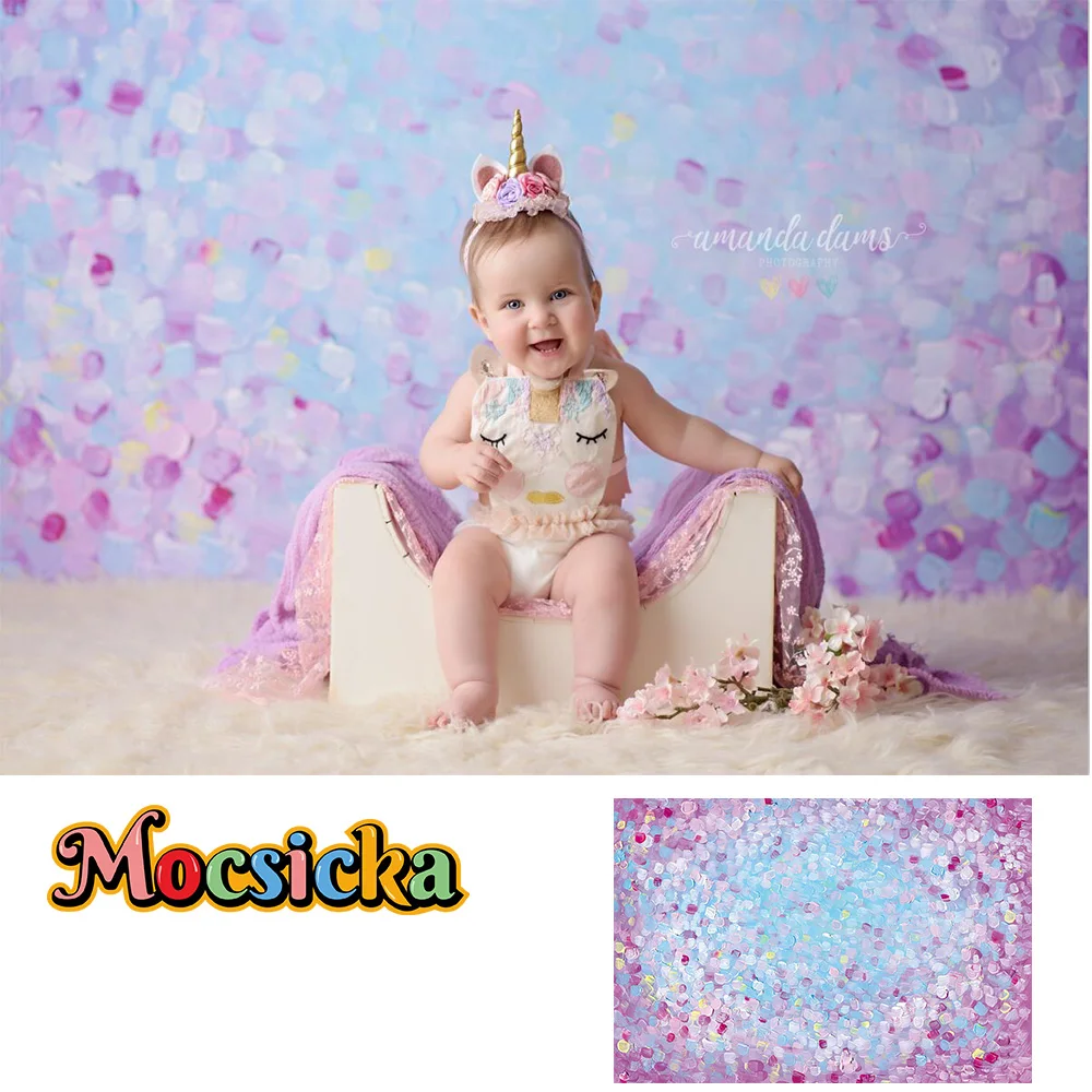 

Newborn Art Photography Background to Studio Props Oil Painting Texture Flower Decorative Backdrop Banner Girl Baby Shower Photo