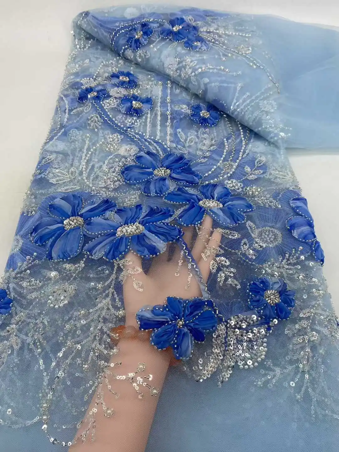 فاخر النيجيري تول مطرز أقمشة الدانتيل الأفريقي الفرنسي الترتر 2025 التطريز للنساء ثوب مسائي الخياطة