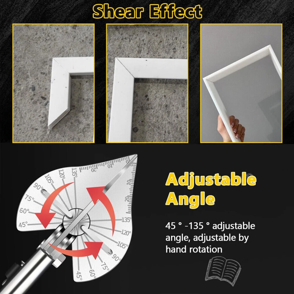 مقصات ميتري مقصات زاوية قابلة للتعديل احترافية 45-135 درجة مقص ميتري متعدد الزوايا شفرات فولاذية كربونية دقيقة #6