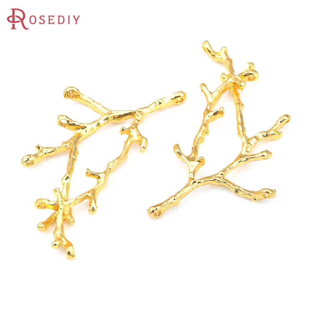 10PCS Gold Color Zinc Alloy Tree Branch Connector Charms High Quality Diy Jewelry Making Necklace Earrings Accessories for Women