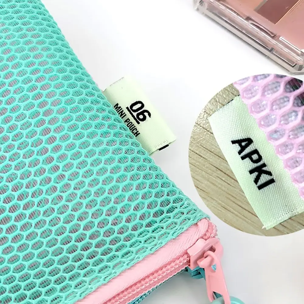 Double Zipper Mesh Storage Pouch Visible Ultra Light Visible Makeup Pouch Space Saving Japanese style Mini Coin Purse Office