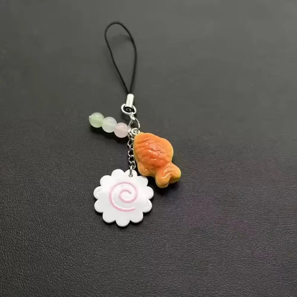 

Pink Squid Roll Fish Cake Keychain Street Food Japanese Food Taiyaki Pendant Bag Keyring Kawaii Dango Phone Charm