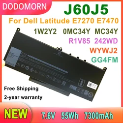 DODOMORN J60J5 Laptop Battery For Dell Latitude E7270 E7470 Series 1W2Y2 0MC34Y MC34Y R1V85 242WD GG4FM WYWJ2 451-BBSX 55Wh 7.6V
