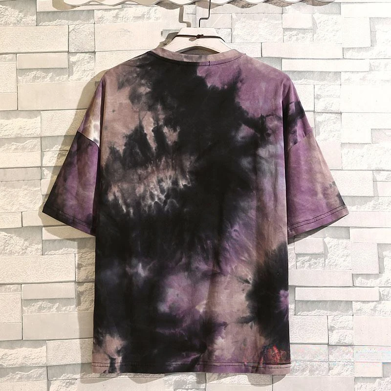 Men's Tie-dye Casual T Shirt, Hip Hop Funny T Shirts for Men, Chinese Size 5XL, Summer Clothing, New Arrivals, 2024