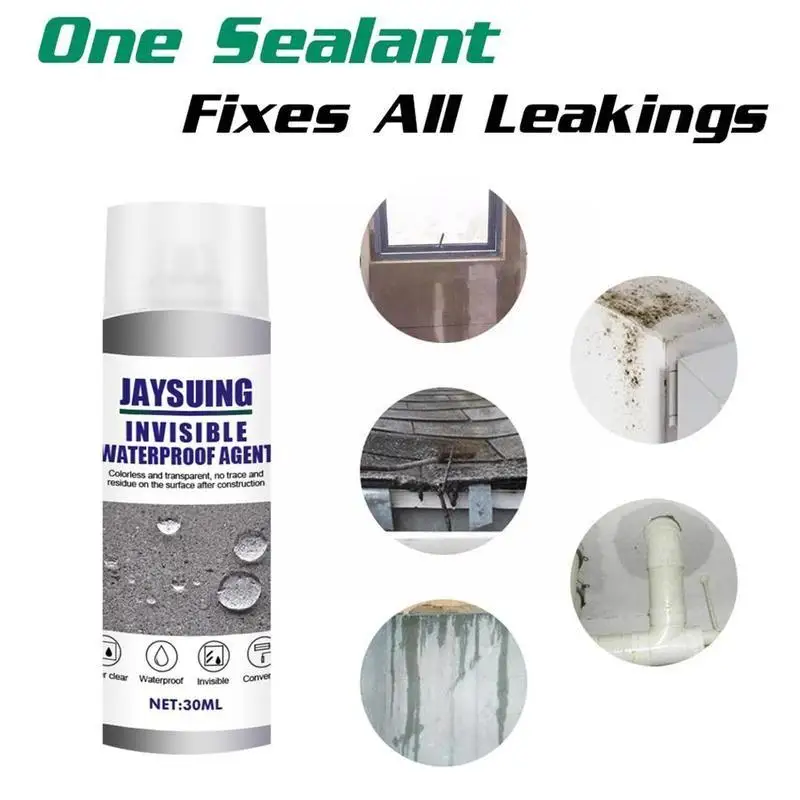 Invisible Jaysuning waterproof Glue Agent Strong Bonding Leak-trapping 30/100ml Repair Liquid Spray Sealant Anti-Leaking