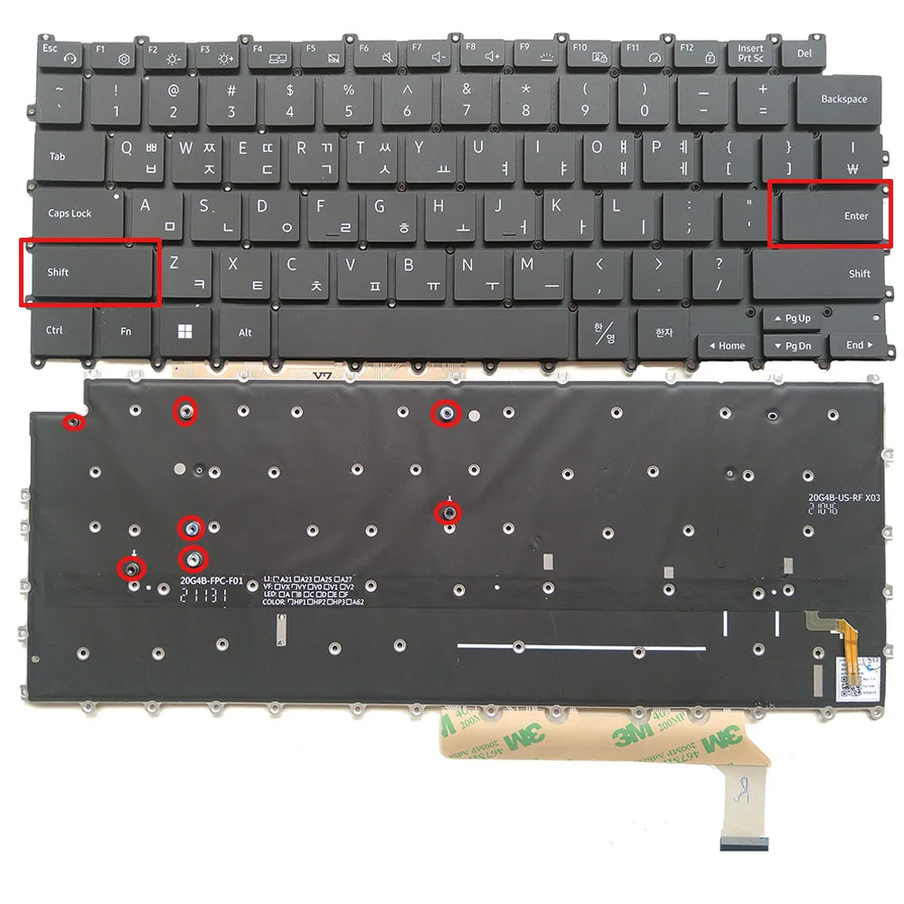 Korean Layout Laptop Keyboard For Samsung NP930XDB 930XDB  With Backlit Black