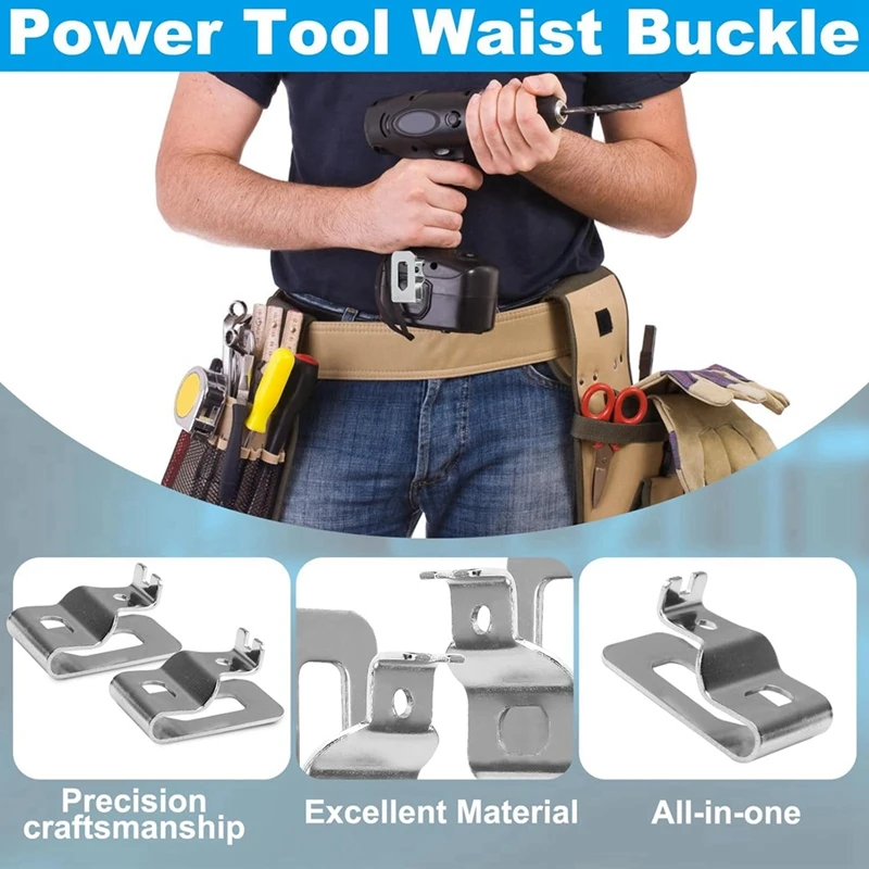ABRW 5Pcs Stainless Steel Electric Drill Belt Clip Replacement Hooks, Universal Tool Holder for Impact Drills, Rust-Proof Belt