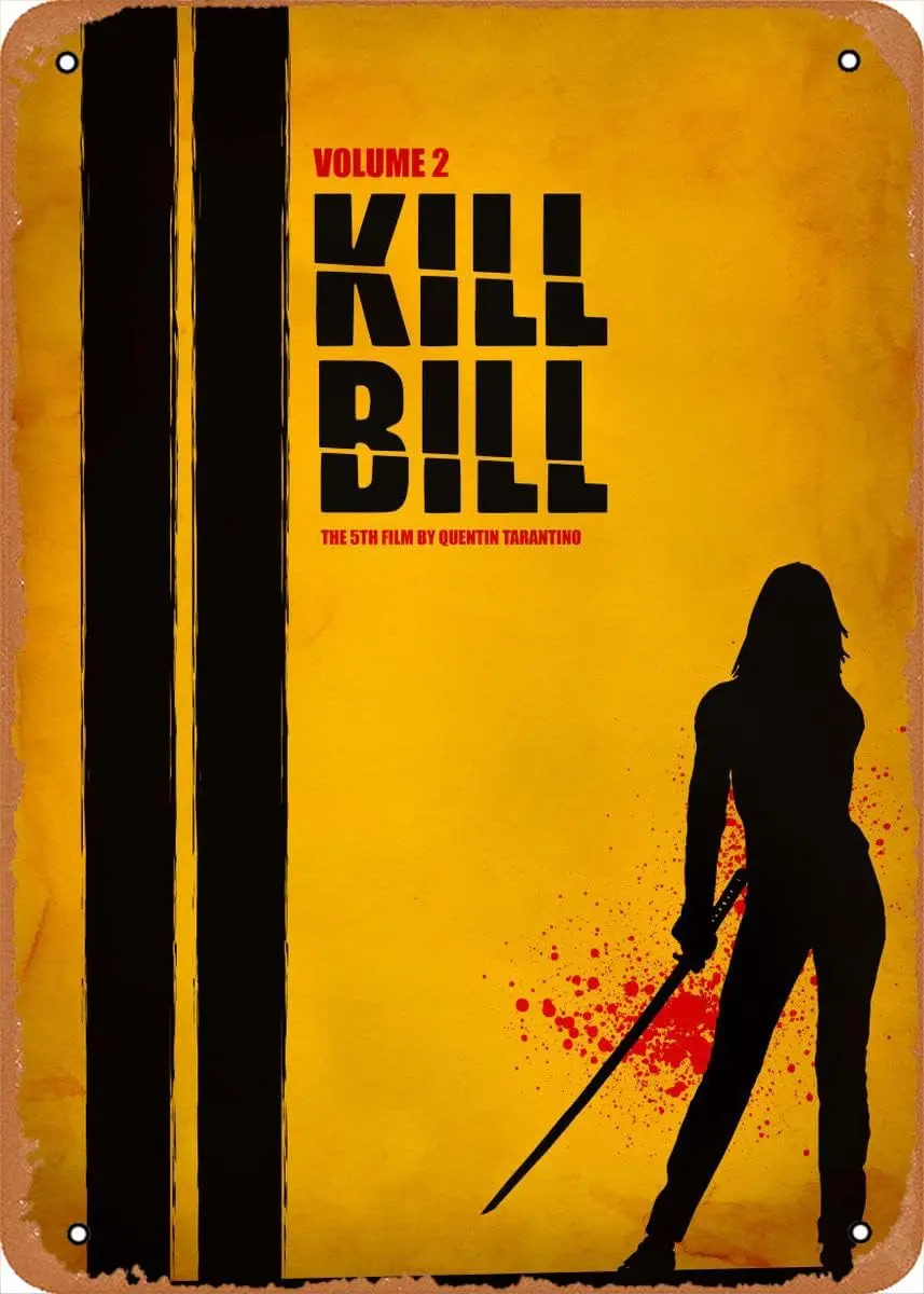 Muecddoa Movie Classic Poster Metal Sign Bill Kill V2 At The Movies Wall Art Decor Metal Sign - 8 x 12inch sign