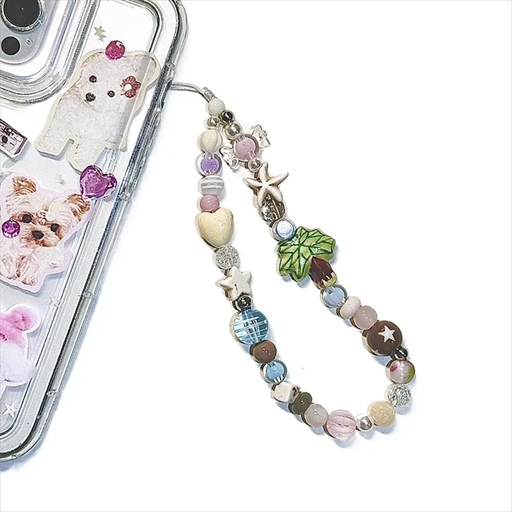 

Beach Starfish Coconut Phone Chain Acrylic Beaded Phone Charm Beaded Phone Strap Coconut Tree Handmade Smartphone Lanyard Camera