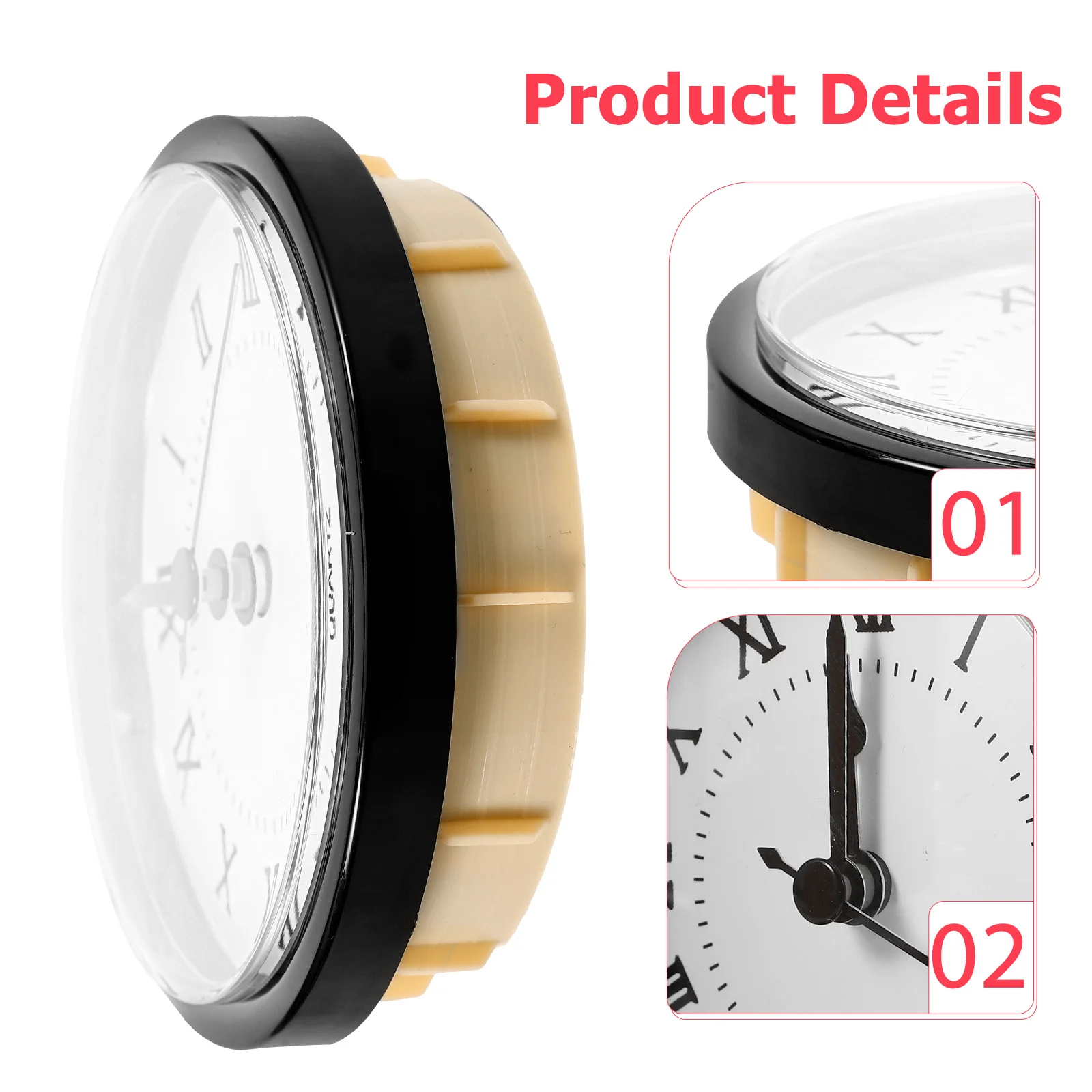 

1 Piece Quartz Clock Insert with Roman Numerals Small Round Clock Head for DIY Vintage Style Accurate Timekeeping Movement