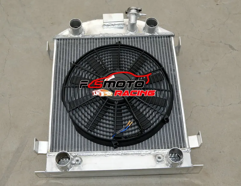 3ROW Aluminum Radiator + Fan For 1928-1929 Ford Model A W/Flathead engine AT/MT