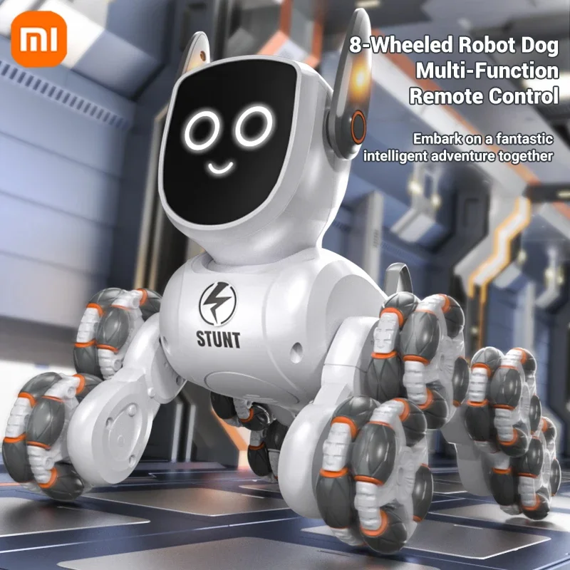 

Xiaomi border Eight Wheel Intelligent Stunt Mechanical Dog Gesture Sensing Remote Control Machine Dog Children Electric Toy