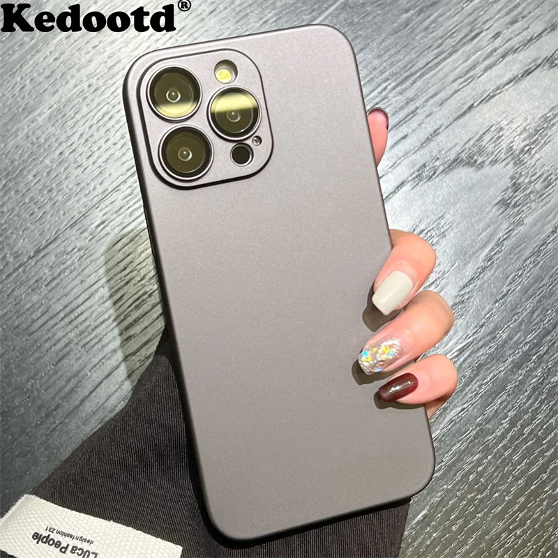 Luxury Electroplated Metallic Matte Plain Case For iPhone 15 14 13 12 11 Pro Plus Max Shockproof Solid Bumper Lens Film Cover