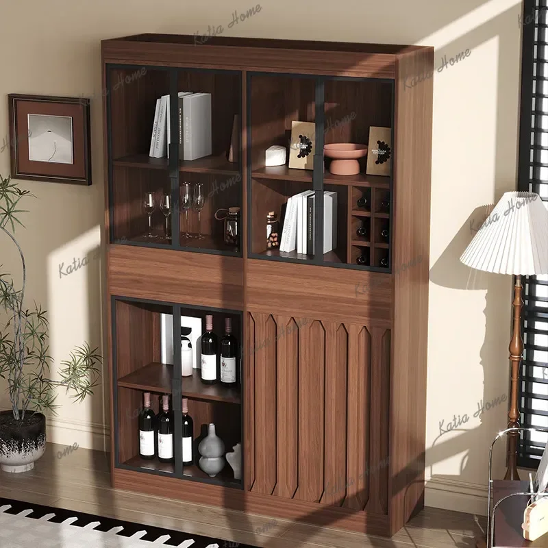 LD New Chinese Medieval Wine Cabinet Household Living Room Popular Wine Cabinet Small Apartment Bar Furniture