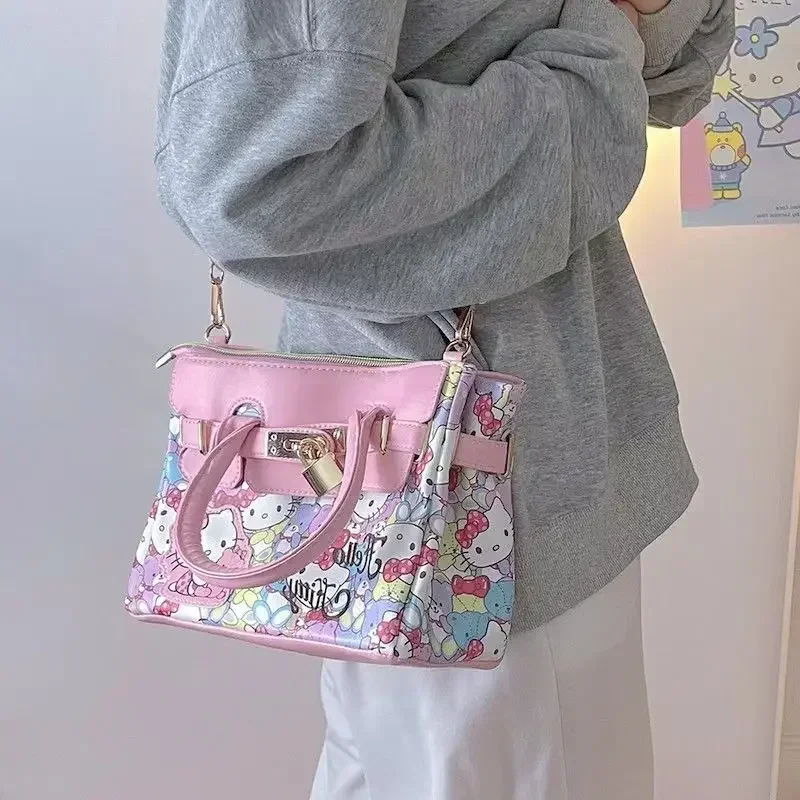 Sanrio Hello Kitty Handbag Cute Good-looking Sweet Style Large Capacity Shoulder Bag Portable Messenger Bag for Female Students