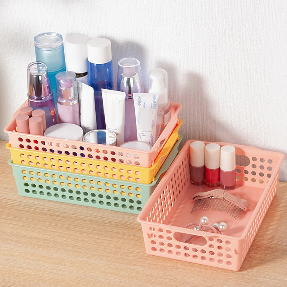 

Multi-Functional Plastic Storage Organizer Basket For Sundries Home Organization With Handles Convenient Carry
