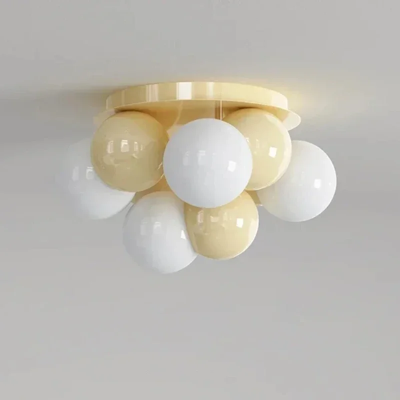 Nordic Cream Led Ceiling Lights  White Yellow Balloon Ceiling Lamps Bedroom Living Room Dining Room Children's Room Home Decor