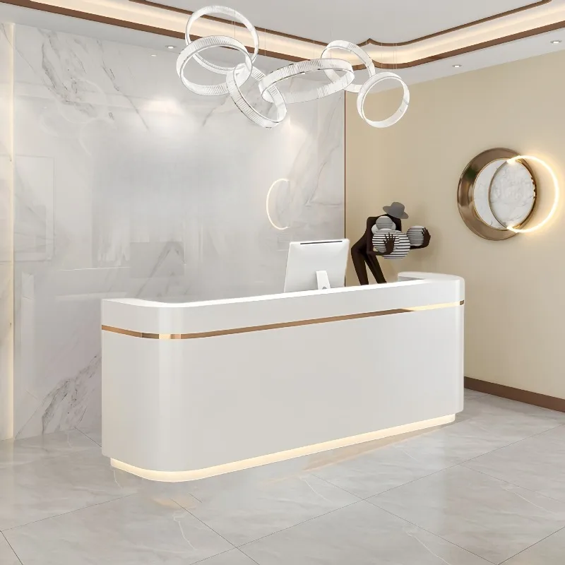 Luxury-lite Reception Desks Clothing Salon Simple Reception Desks Modern Style Nice Office Furniture Banco Reception ZY40JDT