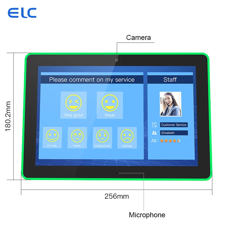 WL1086T 10.1 Inch L Shape Led Bar Touch Screen Android Tablet Pc All In One For Restaurant Ordering L Type Vertical Tablet