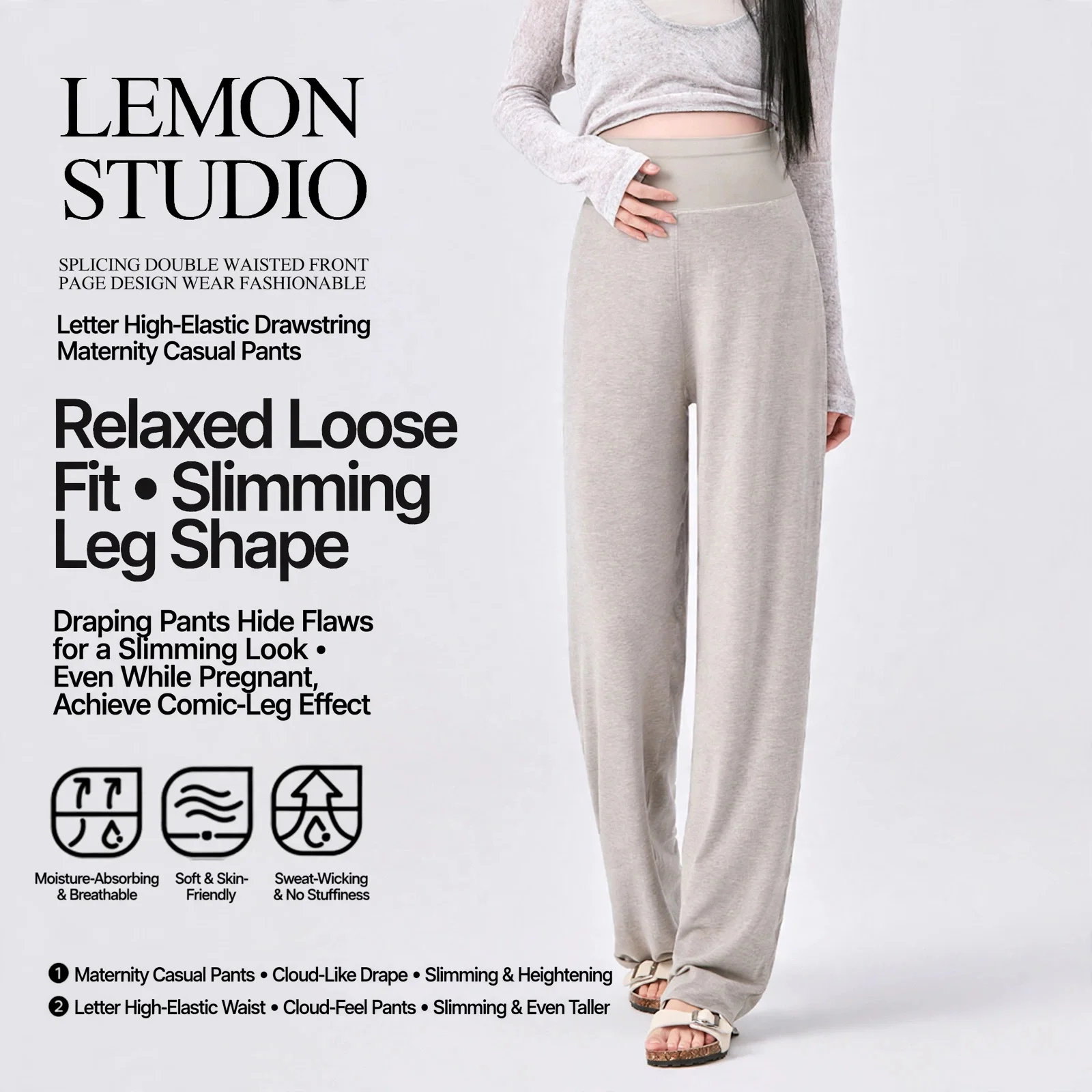 Maternity Pants Cotton Slim Fit High Waist Plus Size Loose Outer Wear Spring Summer Autumn Pregnancy Clothing Women Comfortable
