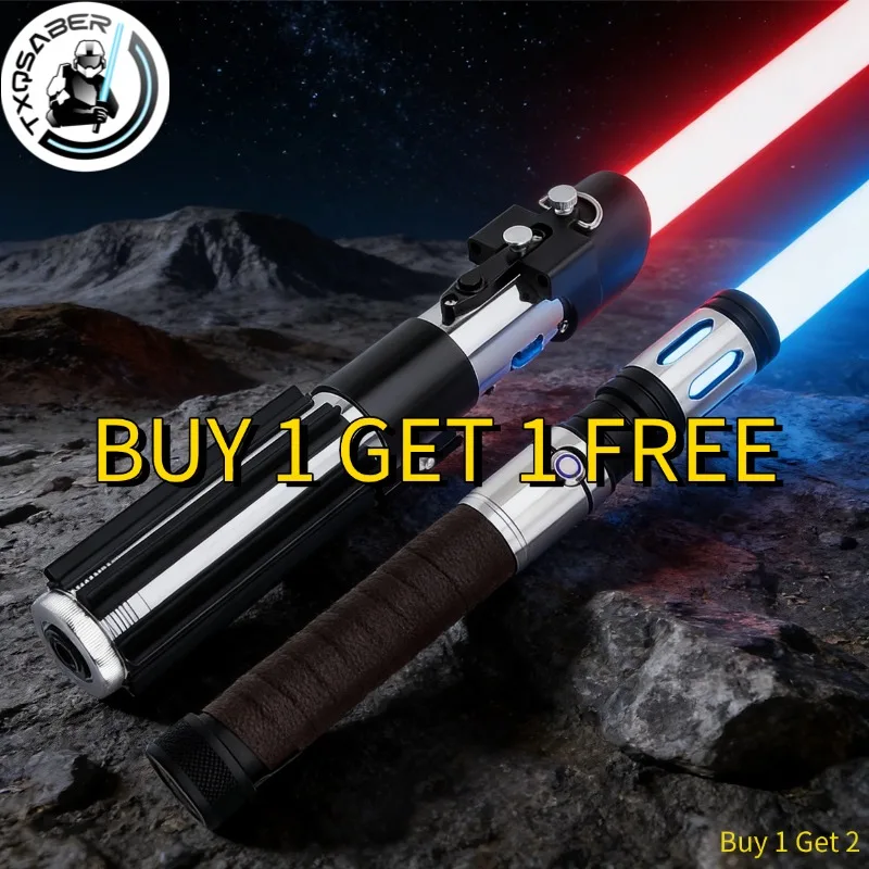 

Световой меч TXQSABER Neopixel с плавным движением, лазерный меч с металлической рукоятью, светодиодной лентой и клинком, игрушка для косплея Джедая, реплика Вейдера, Bluetooth